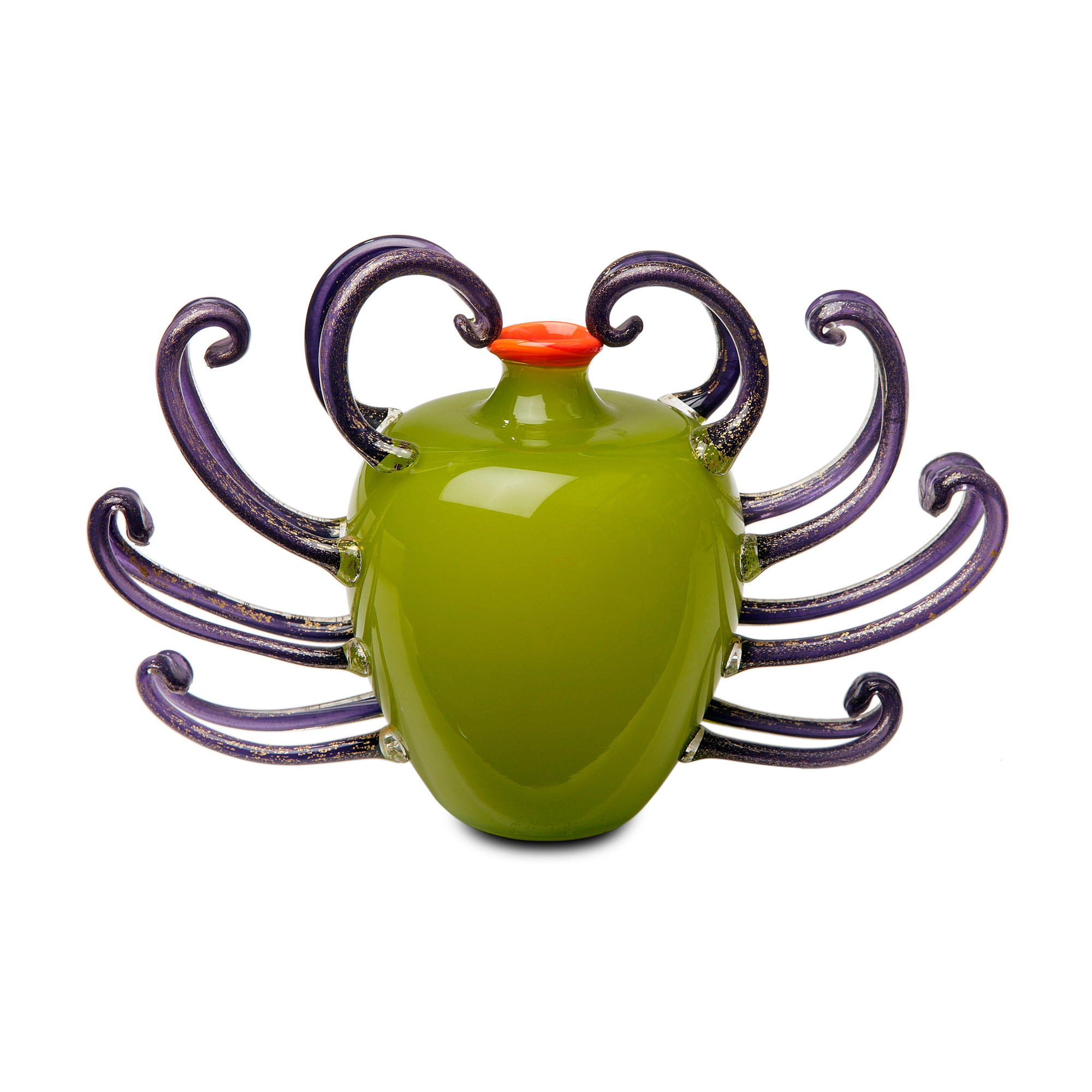 Lime green piccolo Venetian. Glass. 