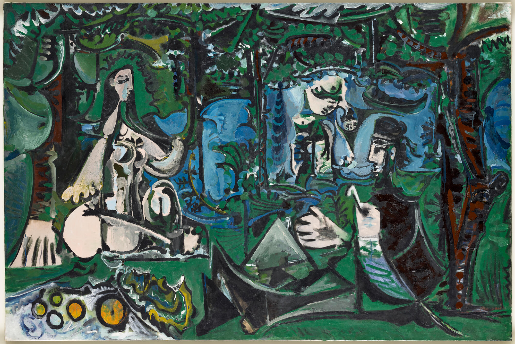 Luncheon on the Grass, after Manet. Vauvenargues, March 3 - August 20, 1960. Oil on canvas, 130 x 195 cm. Inv. MP215. Photo: Mathieu Rabeau.